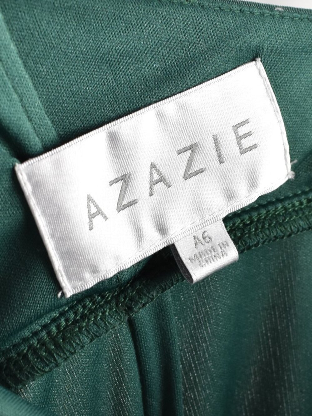 Azazie DENALI Dark Green Long Sleeve Mesh Dress NEW - 6 - Picture 12 of 12